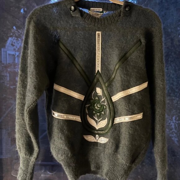 vintage italian wool sweater unique embroidery in Small/ it 38 - Picture 2 of 6